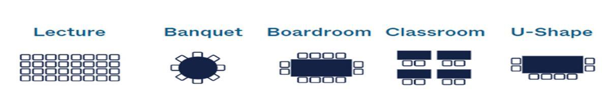 diagramatic images of different seating options