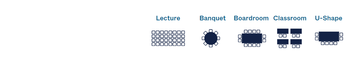 diagramatic images of different seating options