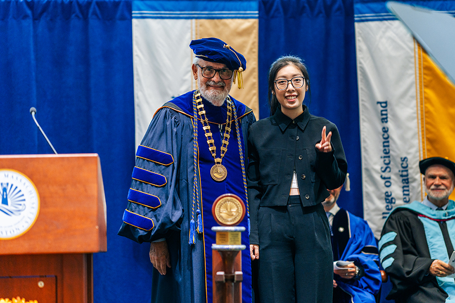 Haiwen Tan and Chancellor at Convocation