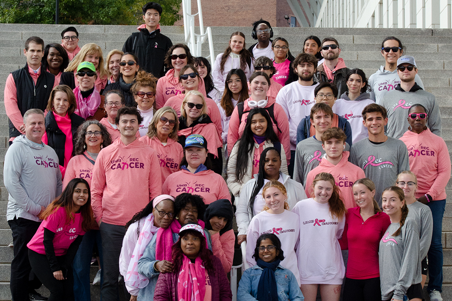 Breast Cancer Awareness Walk atendees pose for a photo